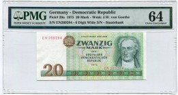 Germany - GDR 20 Mark 1975 PMG 64
P# 29a; 6 Digit S/N