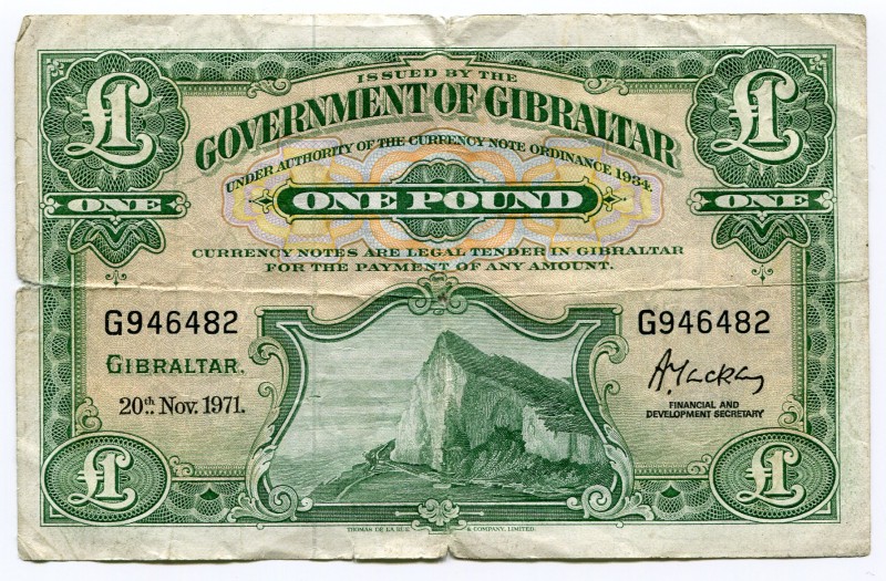 Gibraltar 1 Pound 1971
P# 18b; aVF