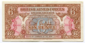 Great Britain 6 Pence 1946 "British Armed Forces"
P# M10a; Special Voucher; XF+, Crispy