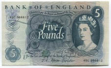 Great Britain 5 Pounds 1966
P# 375b; UNC; Sign. J.S. Fforde