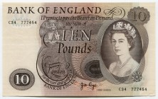 Great Britain 10 Pounds 1966 -70
P# 376b; № C34-777454; AUNC