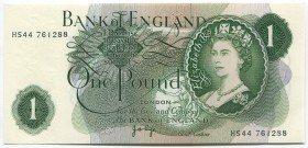 Great Britain 1 Pound 1970
P# 374g; UNC; Sign. J.B. Page