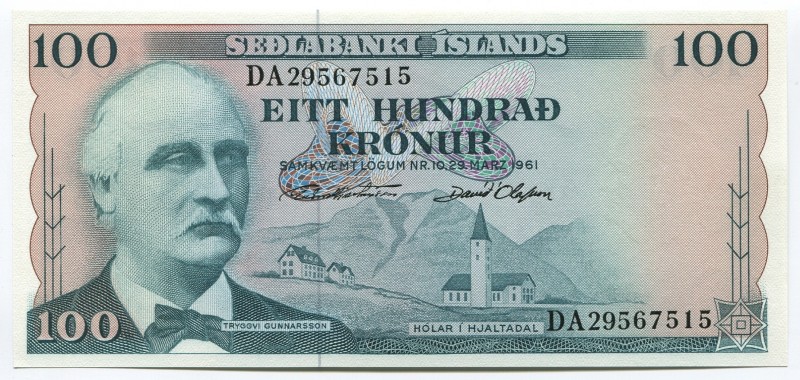 Iceland 100 Kronur 1961
P# 44a; UNC