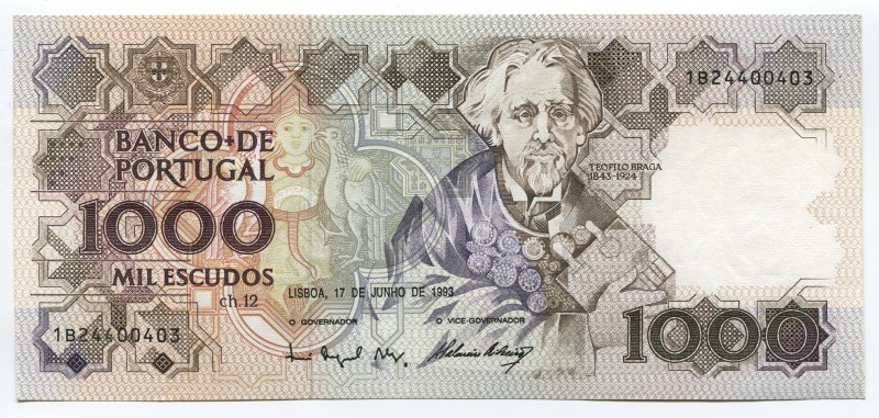 Portugal 1000 Escudos 1993
P# 181; UNC