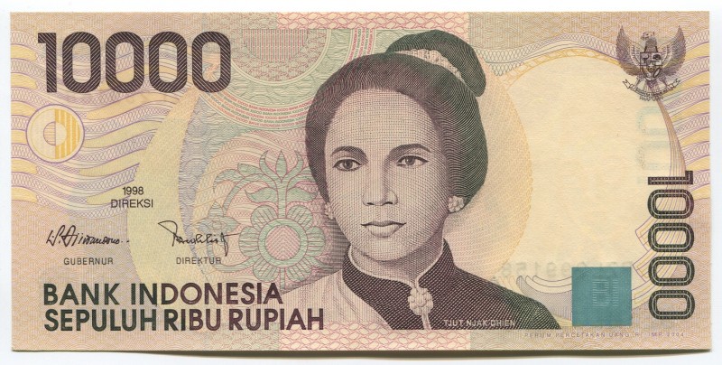 Indonesia 10000 Rupiah 1998
P# 137; UNC-