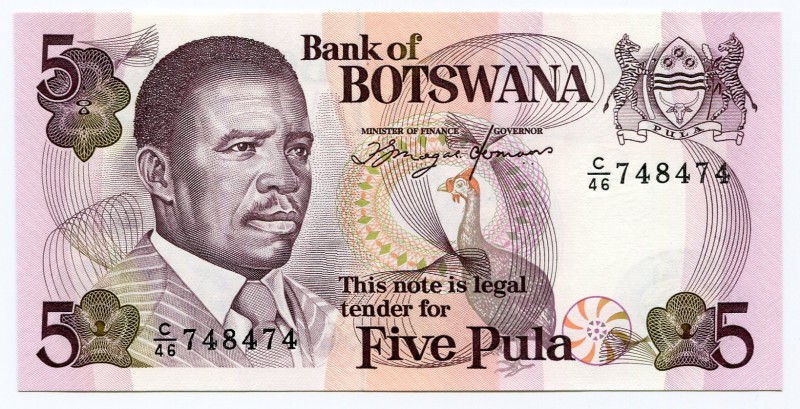Botswana 5 Pula 1992
P# 11; UNC