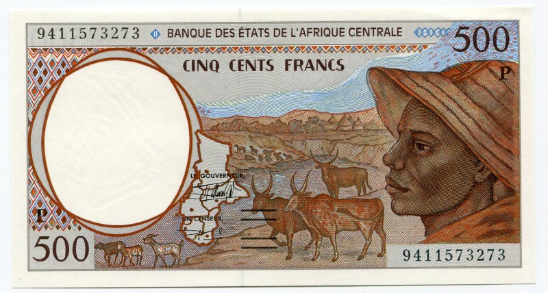 Chad 500 Francs 2000
P# 601Pg; UNC