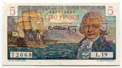 French Equatorial Africa 5 Francs 1947
P# 20B; GVF