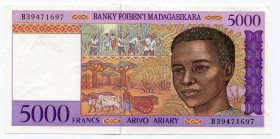 Madagascar 5000 Francs 1995
P# 78; aUNC