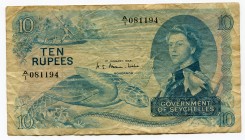 Seychelles 10 Rupees 1968 "Scum Note"
P# 15a; aVF