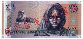 Somaliland 1000 Shillings 2006 Specimen
P# CS1s; UNC