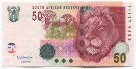 South Africa 50 Rand 2005
P# 130a; № AF 1109370; UNC; Sign. T. Mboweni; "Lion"