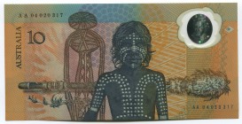 Australia 10 Dollars 1988 Commemorative
P# 49a; № AB 04 020 317; UNC; World's 1st Polymer Banknote