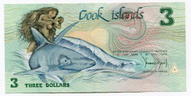 Cook Islands 3 Dollars 1987
P# 3; UNC
