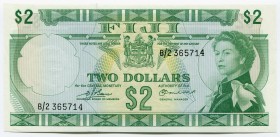 Fiji 2 Dollars 1974
P# 72b; № B/2-365714; UNC