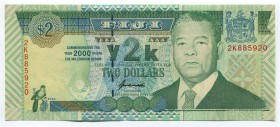 Fiji 2 Dollars 2000 Commemorative
P# 102a; UNC; "Millennium"