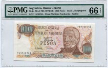 Argentina 1000 Pesos 1976 - 1983 (ND) PMG 66
P# 304d