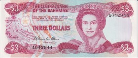 Bahamas 3 Dollars 1974
P#44; №A042944; UNC