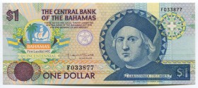 Bahamas 1 Dollar 1992 Commemorative
P# 50a; № F 033877; UNC; "C. Columbus"