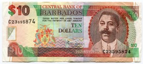 Barbados 10 Dollars 2000
P# 62; VF