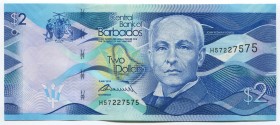Barbados 2 Dollars 2013
P# 73a; № H 57227575; UNC; "John R. Bovell"