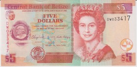 Belize 5 Dollars 2016
P#67; UNC