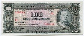 Bolivia 100 Bolivianos 1945
P# 147; UNC