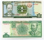 Cuba 2 Pcs Set 1 & 5 Pesos 1995 -97
UNC