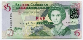 East Caribbean States 5 Dollars 2008
P# 47; № CB680968; UNC