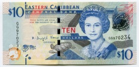 East Caribbean States 10 Dollars 2008
P# 48; № GG970234; UNC