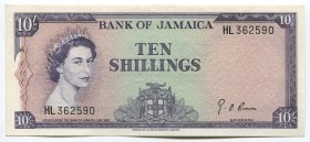 Jamaica 10 Shillings 1964 Rare
P# 51Be; Sign. 4; Rare