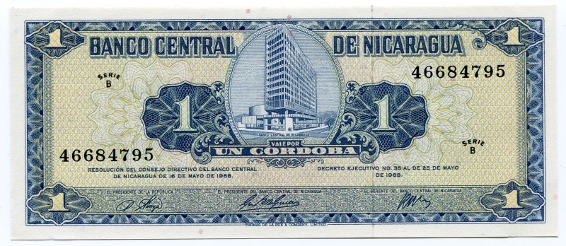 Nicaragua 1 Cordoba 1968
P# 115; UNC