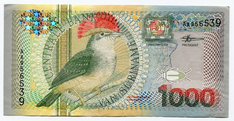 Suriname 1000 Gulden 2000
P# 151; EF