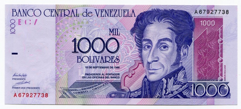 Venezuela 1000 Bolivares 1998
P# 79; UNC