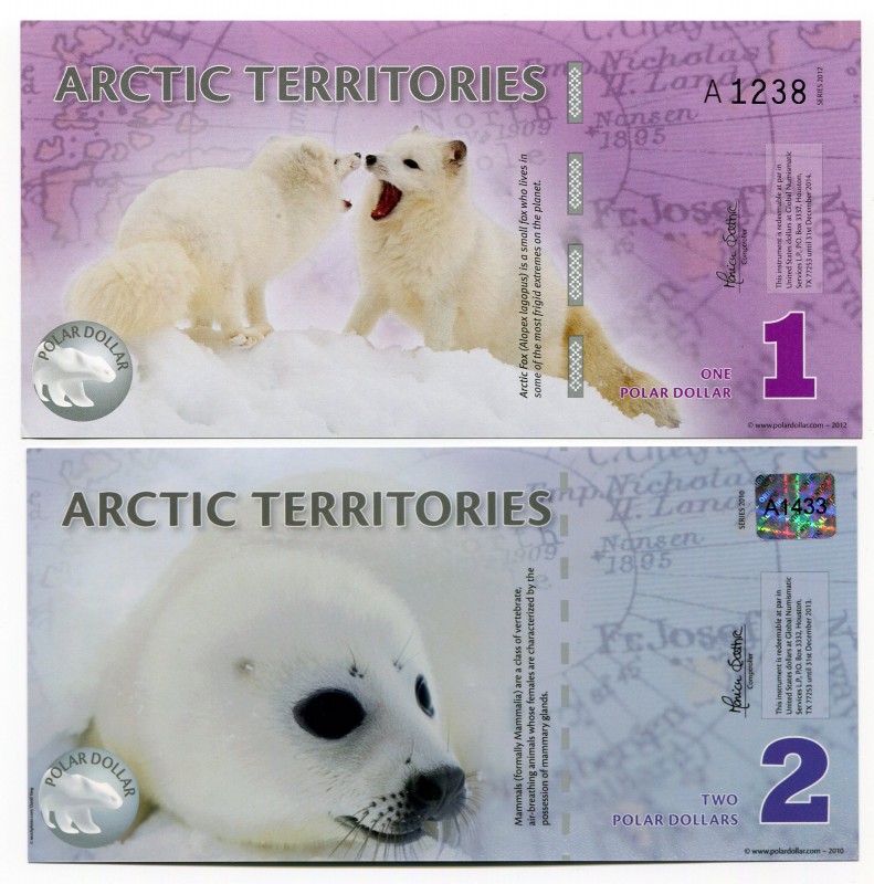 Arctic Territories 1 & 2 Dollars 2013 -2014
UNC