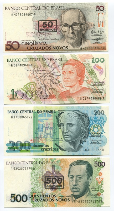 Brazil Set of 10 Banknotes 1986 - 1993
UNC; Set 10 Pcs