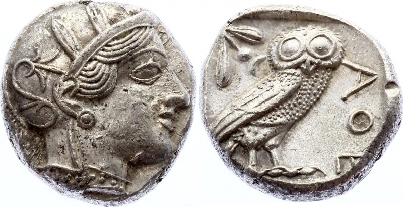 Greece Tetradrachm Attica Athens 454 -404 BC
Silver 17.18g 24.5mm 1h; OBV. Head...