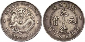 China Anhwei 10 Cents 1897
Y# 42; Silver 2,6g, Rare; VF-XF