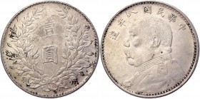 China Republic 1 Dollar 1919
Zeno# 82561; Silver 26,67g, Yuan Shih-Kai; UNC