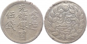 China Sinkiang 5 Miscals 1904
Y# 19a.1; Silver 17,34g.
