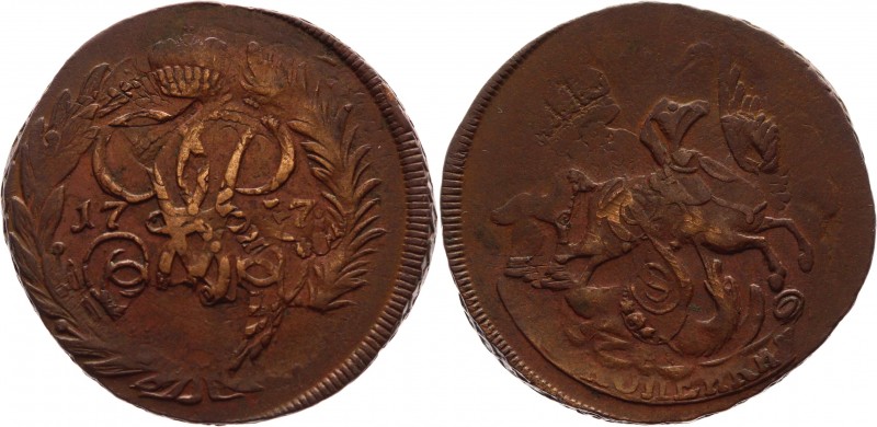 Russia 2 Kopeks 1757 Overstrike
Bit# 391; Copper 16,5 g, Netted edge; Overstrik...