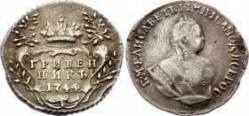 Russia Grivennik 1744
Bit# 188; Silver, 2.07g, XF.