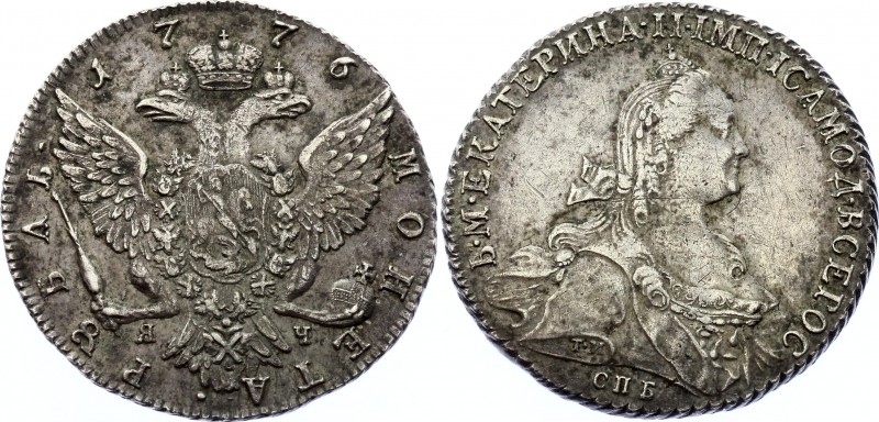 Russia 1 Rouble 1776 СПБ ТI ЯЧ
Bit# 221; Petrov-2,5 Roubles; Silver, XF, not co...