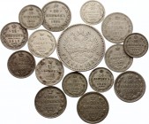 Russia Lot of Silver Coins 1872 - 1913
16 Coins total, some better dates. VF-XF.