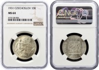 Czechoslovakia 10 Koruna 1931 NGC MS64
KM# 15; Silver, UNC.