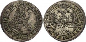 Bohemia Silesia 6 Kreuzer 1713
KM# 780; Silver; Karl VI; VF
