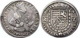Austria Tyrol Thaler 1577 - 1599 (ND)
KM# -; Silver 27.94g; Ferdinand II of Tyrol (Hall); Unmounted