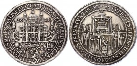 Austria Salzburg Thaler 1628 Antic Copy!
KM# 110; Silver; Paris von Lodron; Consecration of St Rupert Cathedral of Salzburg; Amazing Toning!