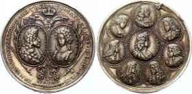 Holy Roman Empire Medal "Coronation in Augsburg of Joseph I as King and of his mother Eleonora as Empress" 1690
Silver 38.01g 45mm; By G. Hautsch; Ob...