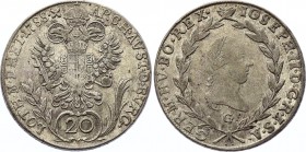 Austria 20 Kreuzer 1788 G - Frauenbach
KM# 2069; Silver; Joseph II